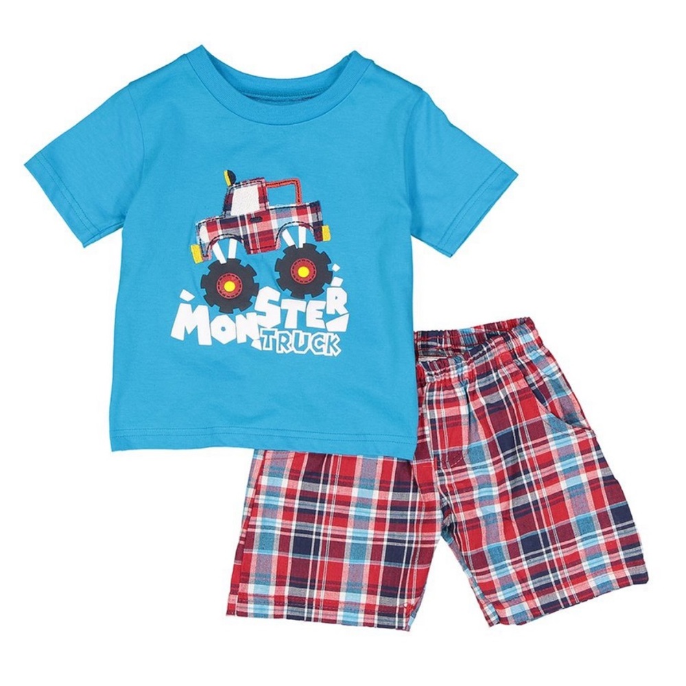 Turquoise ‘Monster Truck’ Tee Set